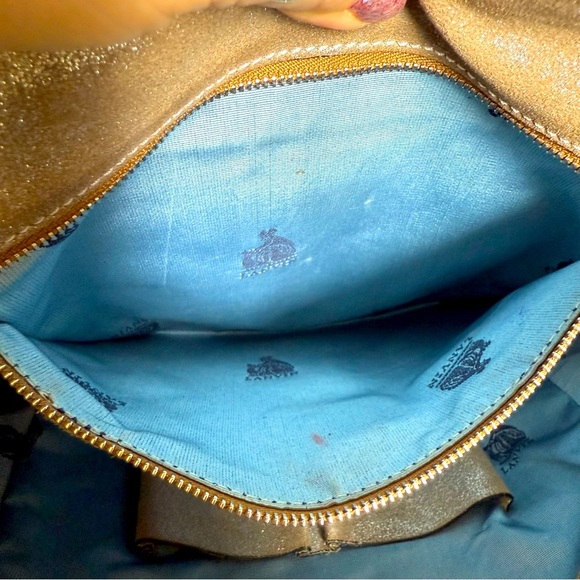 Rare Lanvin Collection 2 Way Shoulder Metallic Leather Taupe Bucket Bag - Picture 13 of 13